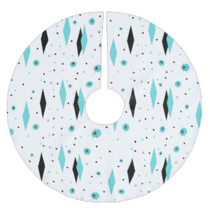 Retro kjol för turkosdiamantjulgran julgransmatta borstad polyester