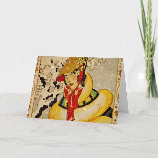 Retro klaffjulhälsningar helgkort (Framsida)