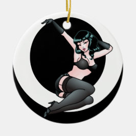 Retro klämma fast upp gåvor för pinupet för julgransprydnad keramik