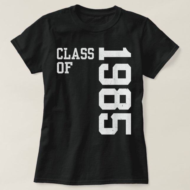 Retro-klass 1985 Högre skolavgång T Shirt (Design framsida)