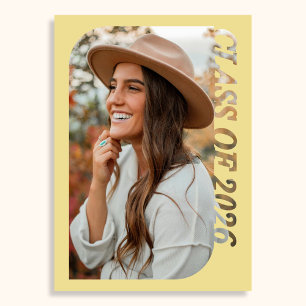 Retro Klass 2026 Foto Minimalist Citrus Inbjudningar