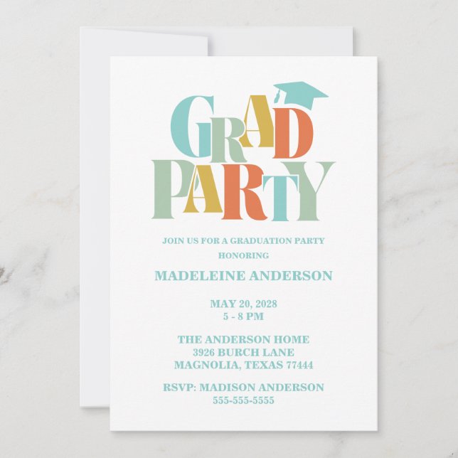 Retro Klass av Grattis Examen Foto Inbjudningar (Framsida)