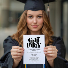 Retro klass av grattis examen svart inbjudningar