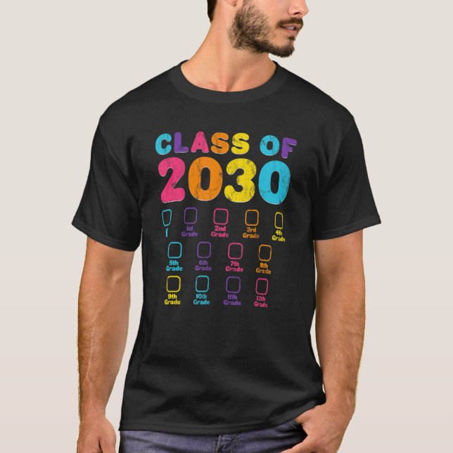 Retro-klass på 2030 Utrymme för Klass Checkmark Gr T Shirt (Framsida)