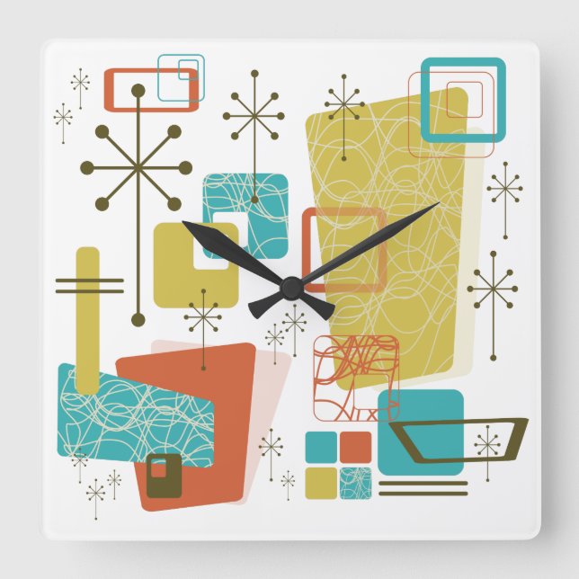 Retro klassiker fyrkantig klocka (Framsida)