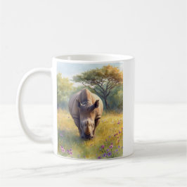 Retro Klassisk Afrikansk Noshörning Kaffemugg
