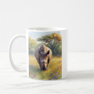 Retro Klassisk Afrikansk Noshörning Kaffemugg