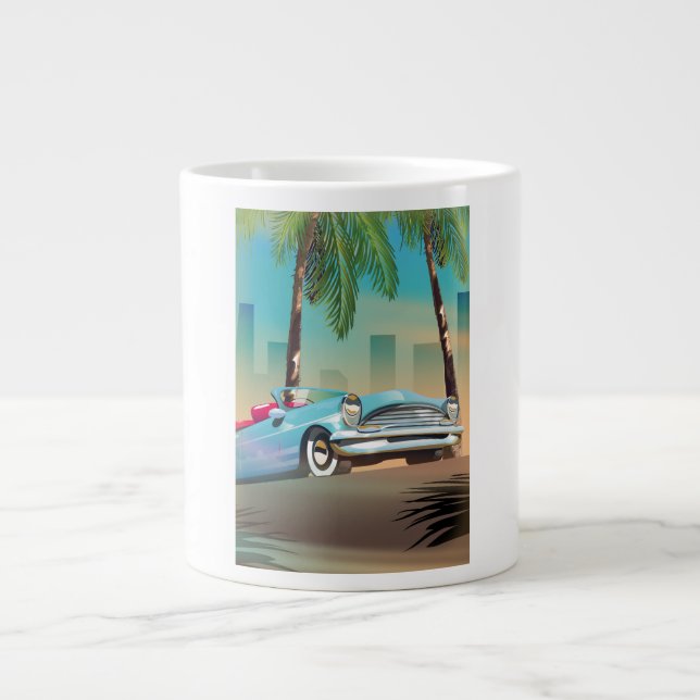 Retro Klassisk Bil Jumbo Mugg (Framsidan)