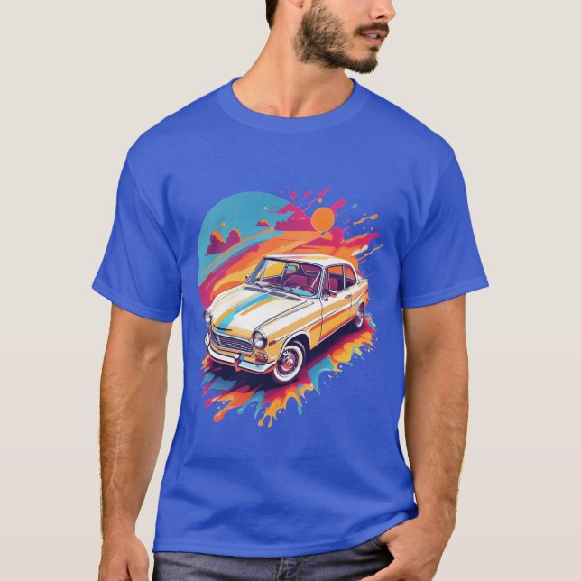 Retro klassisk bil retro present t shirt (Framsida)