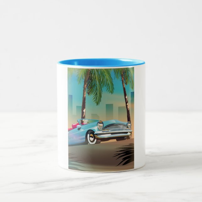 Retro Klassisk Bil Två-Tonad Mugg (Center)