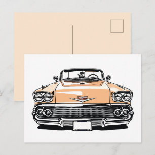 Retro Klassisk Cabriolet Fram Popkonst Vykort