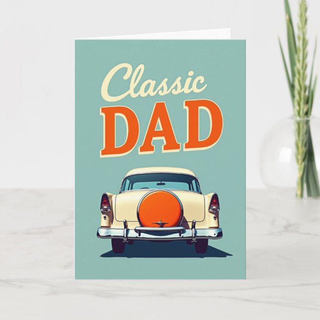 Retro Klassisk Pappa Farsdags Kort (Framsida)