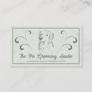 Retro Klassisk Stil Husdjur Golden Retriever Visitkort