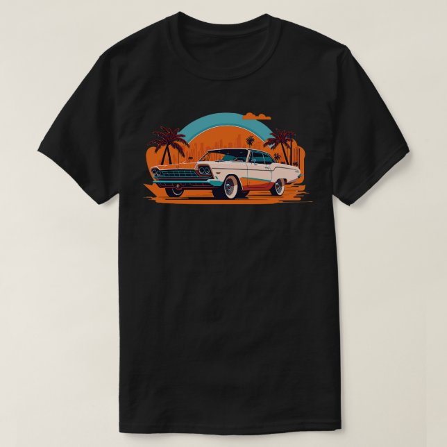 Retro-klassiska bilar t shirt (Design framsida)