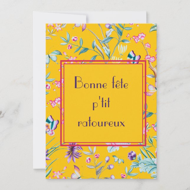 Retro klassiskt blomstergalant roligt quebecensis  julkort (Framsida)