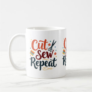 Retro "Klipp upprepning" syta Älskare design Kaffemugg