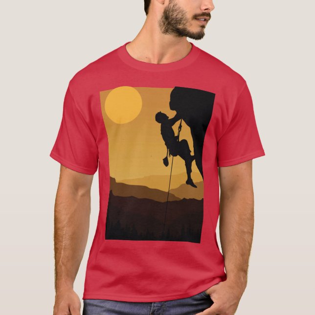 Retro Klippklättring Bouldering 80-tal Bergsklippn T Shirt (Framsida)