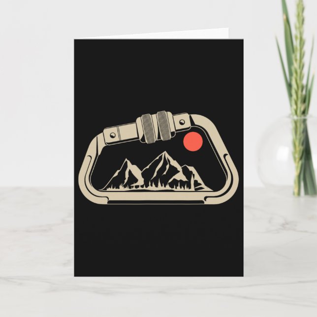 Retro Klippklättring Bouldering Berg Karabinhake  Kort (Framsida)