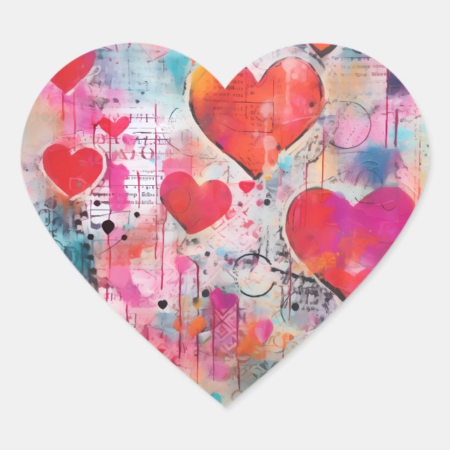 RETRO KLISTERMÄRKE KÄRLEKSHJÄRTAN (Framsida)