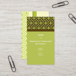 Retro Klöver Mönster / Moss Grönt Visitkort