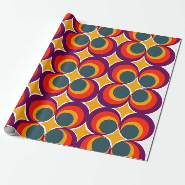 Retro Klöver Presentpapper (Utrullad)