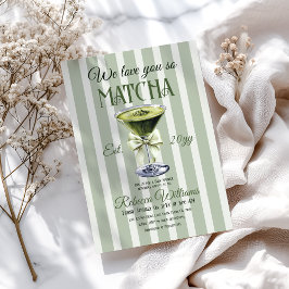 Retro Klubb Olive Bow Kärlek You Matcha Baby Showe Inbjudningar