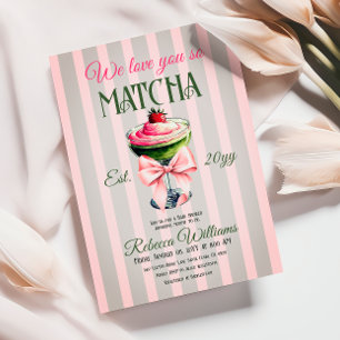 Retro Klubb Rosa Bow Kärlek You Matcha Baby Shower Inbjudningar