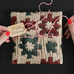Retro KnTED Red Grönt Julsötare Väder Presentpapper<br><div class="desc">Lägg lyckan i en gåva åt gången med den här fantastiska Retro stil-tröjan mönster med handstickad perfekt och grönt snöflingor för julhelgen!</div>