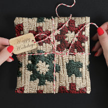 Retro KnTED Red Grönt Julsötare Väder