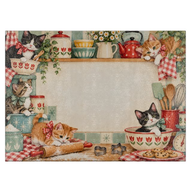 Retro Kök Katter Skärbräda (Framsidan)