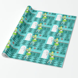 Retro kök som slår in papper presentpapper