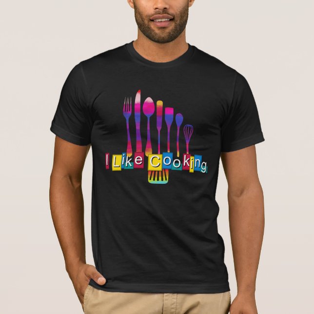Retro Kökkokning (jag gillar kokning) T Shirt (Framsida)