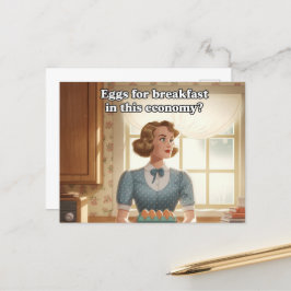 Retro-köksägg för frukost i den här ekonomin vykort