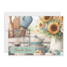 Retro köksbröllopsfest platt tackkort