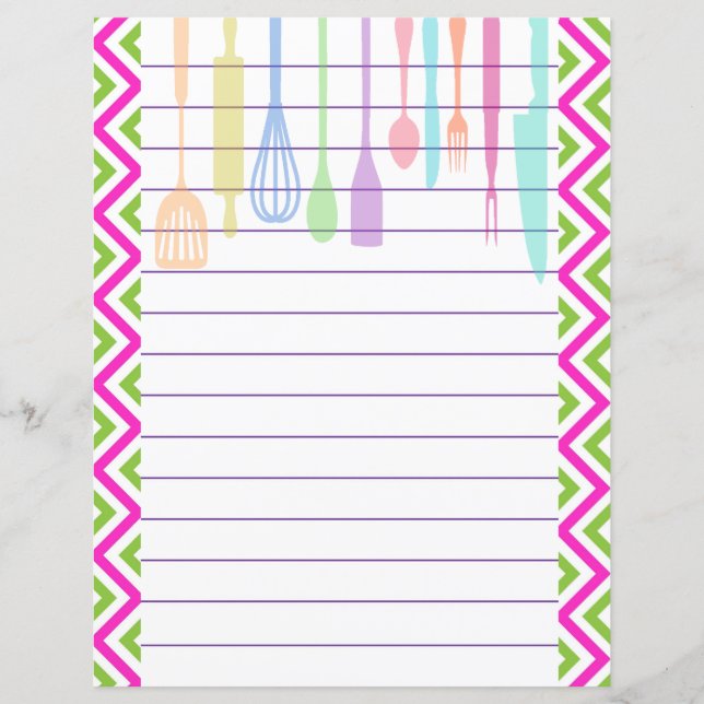 Retro köksredskap med sicksack-mönster (Framsida)