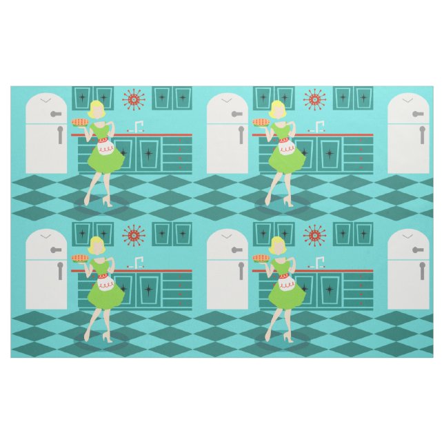 Retro Köksstruktur Tyg (Fat Quarter)