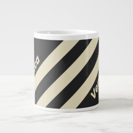 Retro Kol tre ränder med namn Jumbo Mugg