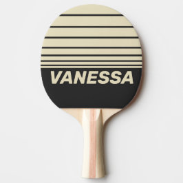 Retro Kol Tres Horisontell Randig med Namn Pingisracket