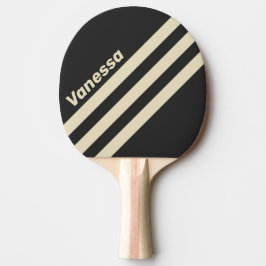 Retro Kol Tresidig Randig med Namn Pingisracket