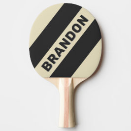 Retro Kolgrå Tre Feta Ränder med Namn Pingisracket