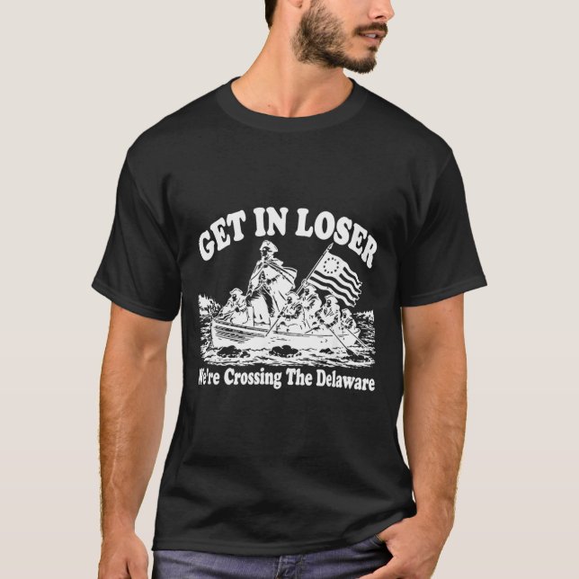 Retro Kom Igen Att Korsa Delaware 4:e Juli 1 T Shirt (Framsida)