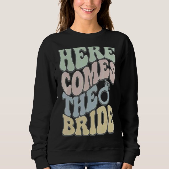Retro kommer hit från Bride 60:s Möhippa Bröllop T Shirt (Framsida)