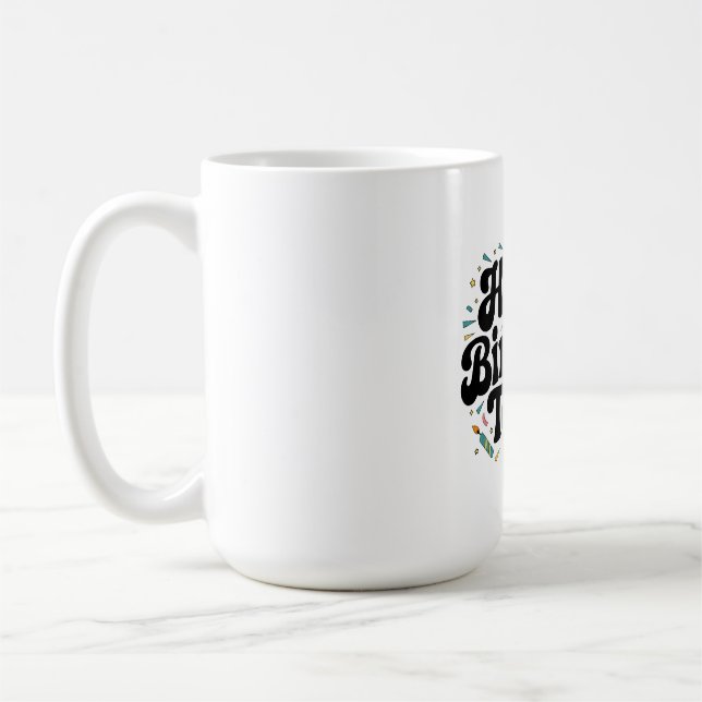 Retro Konfetti Födelsedag Kaffemugg (Vänster)