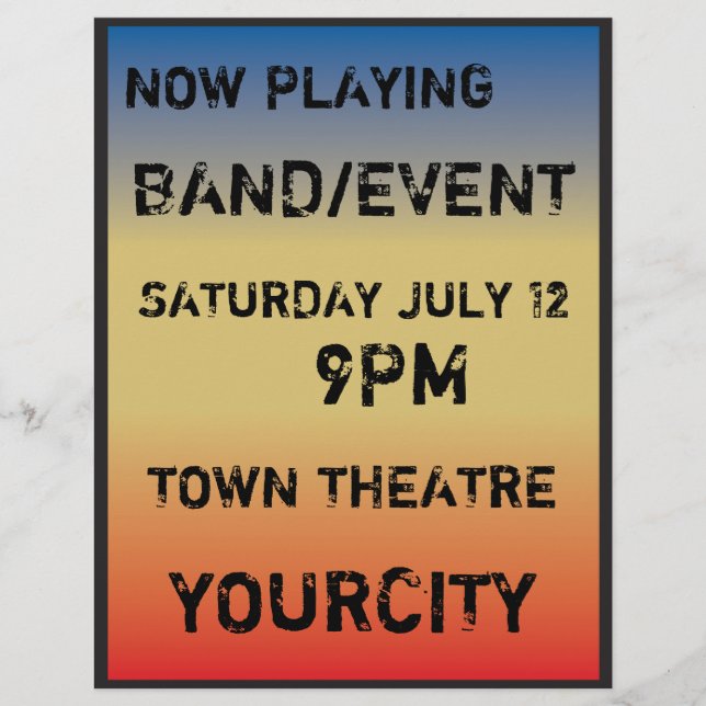 Retro-konsert Poster Stil Reklamblad (Framsidan)