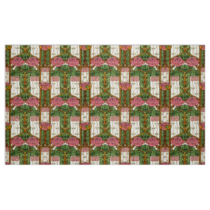Retro konsthantverk Blommotiv Rosmönster Tyg