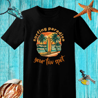 Retro-konstruktionen "Surfing paradise" och spot n T Shirt