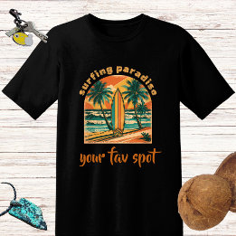 Retro-konstruktionen "Surfing paradise" och spot n T Shirt