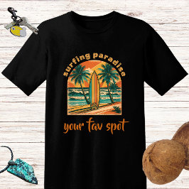 Retro-konstruktionen "Surfing paradise" och spot n T Shirt