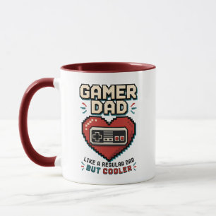 Retro Kontroll Pixel Hjärtat Gamer Pappa Mugg