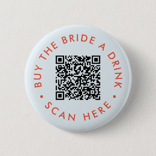 Retro Köp ett Drink Bachelorette Party QR Knapp